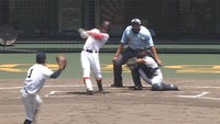 ＜速報中＞岡山大会準決勝第1試合　おかやま山陽が8回に主将のタイムリーで同点に　おかやま山陽×岡山学芸館