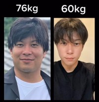 ビフォーアフター。76キロ→59キロへ減量成功！／kenkojiさん（@kenkoji_fit）提供