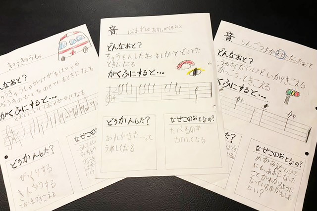 街で聴こえる音。「いつもこの音は何かな？と考えているから、研究は楽しかった」とそうすけ君（画像提供：mieさん）