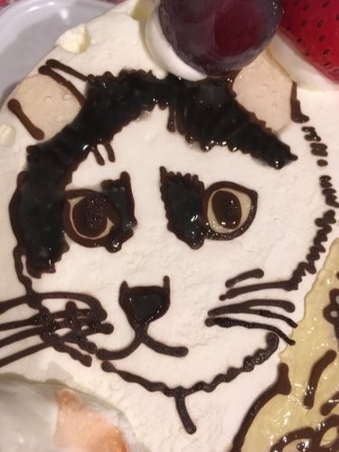 顔をケーキにしました