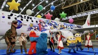 特別塗装機「ＪＡＬ×ユニバーサル・スタジオ・ジャパン　ジェット」が就航する