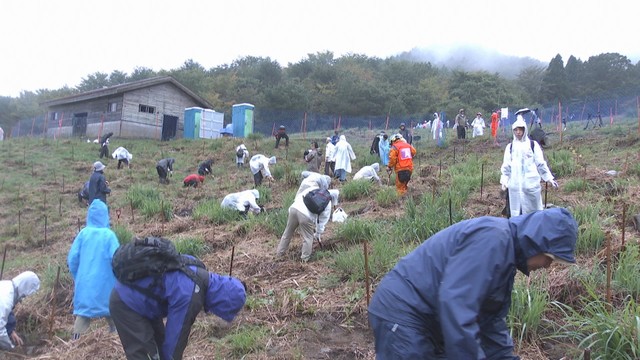 津山市阿波で行われた植樹　4日