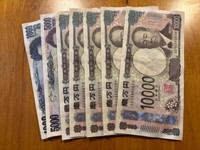 図鑑に挟んで一晩乾かしたお札／そりちゃんさん（@sorichanno_gakushu_support）提供