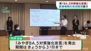 みやぎＢＡ．５対策強化宣言　８月３１日まで　症状が軽い人は自宅で検査を