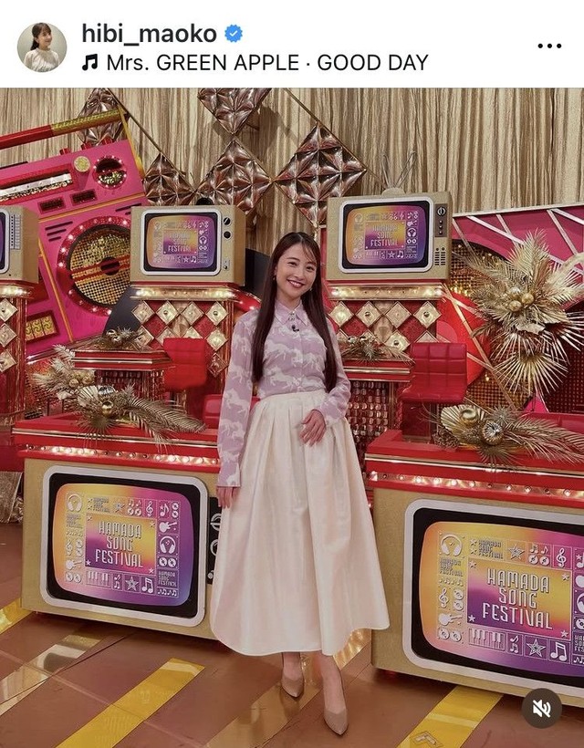 日比麻音子アナウンサーのインスタグラム＠hibi_maokoより