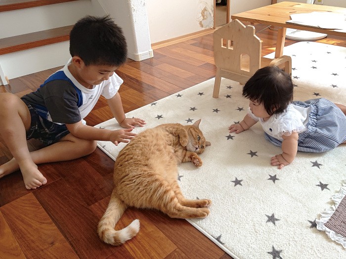 トリオでの団欒風景（写真提供・明日香さん）