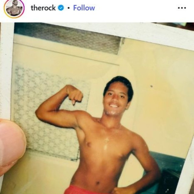 ドウェイン・ジョンソンのインスタグラム@therockより(13歳の写真)