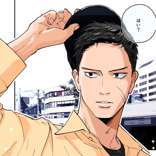 休日の街中で職質を受ける警察官（山崎ハルタさん提供）