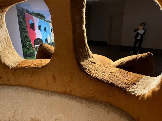 ネコバスの中、もっっっふもふです＝神戸市立博物館