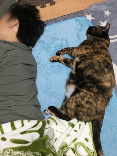 優しいパパと爆睡中
