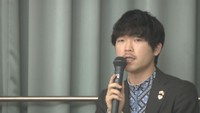 講演した松本颯太さん 笠岡高校(笠岡市笠岡)26日