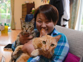 五輪めざし挫折した元日本代表　２匹の元捨て猫が救った