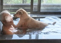 お父さんと温泉を満喫