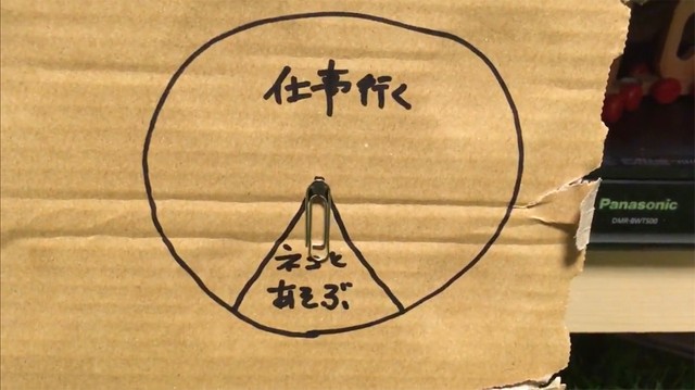 ３回とも結果は「ネコとあそぶ」でした。やった！（動画よりキャプチャ／提供：量販店エアコン工事ねこさん）