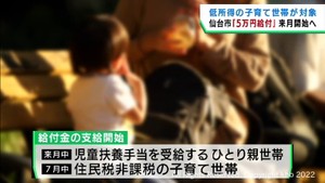 低所得の子育て世帯への給付金　仙台市は６月に開始　国の緊急対策