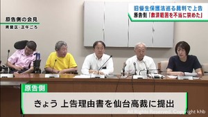 旧優生保護法めぐる裁判　上告した原告が仙台高裁に上告理由書を提出