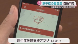 熱中症の自覚症状をスマホに入力　重症度を判定するアプリ