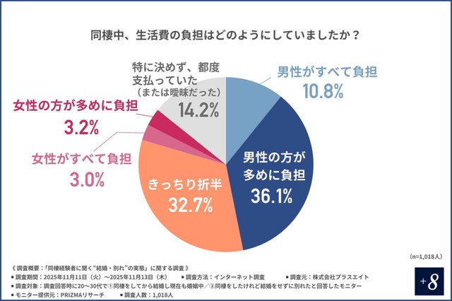 「同棲中の生活費の負担」について（提供画像）