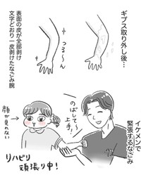 【漫画】『小1娘骨折〜完治まで』8（柿ノ種まきこさん提供）