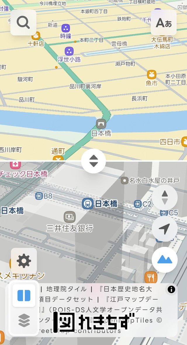 現代の地図との比較（れきちずから引用）