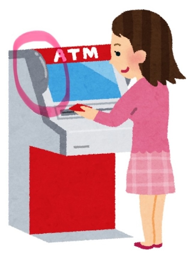 じゅんさんが使用した「ATM機」に設置されている受話器（丸印の部分）