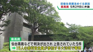 旧優生保護法をめぐる裁判　最高裁が弁論期日を５月２９日に決定