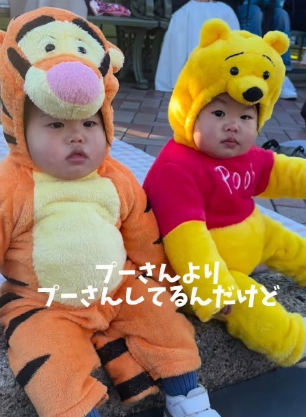 プーさんとティガーでディズニーランド♡（提供：＠can_twins_さん）
