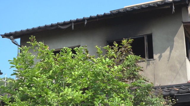 全焼した住宅　岡山県浅口市鴨方町六条院西