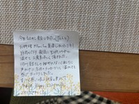 テーブルに残されていた感謝の手紙／カフェマイタノさん（@cafe_maitano_1105）提供