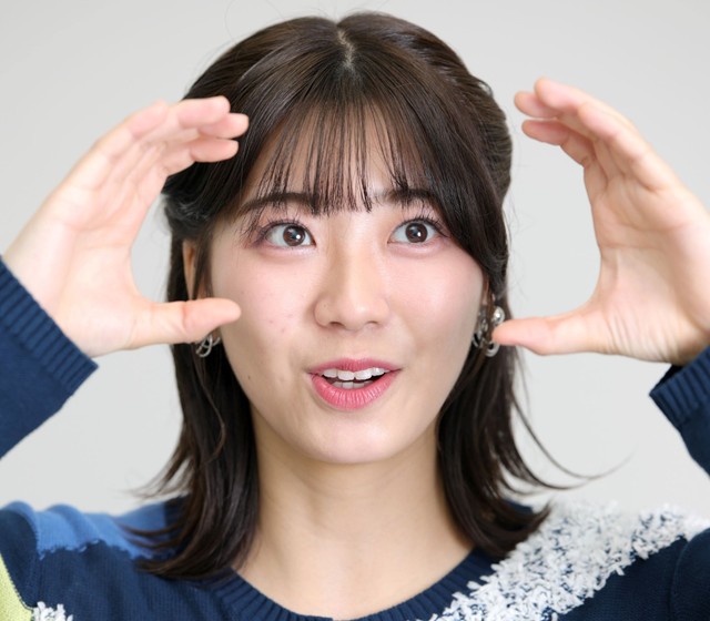 田中友梨奈アナウンサー（撮影・坂部 計介）