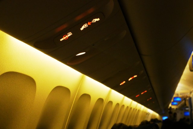 夜間フライトの離着陸時、機内を暗くするのはなぜ！？※画像はイメージです（YY apartment/stock.adobe.com）