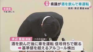 酒気帯びで車を運転　宮城県議会の渡辺重益議員が議員辞職