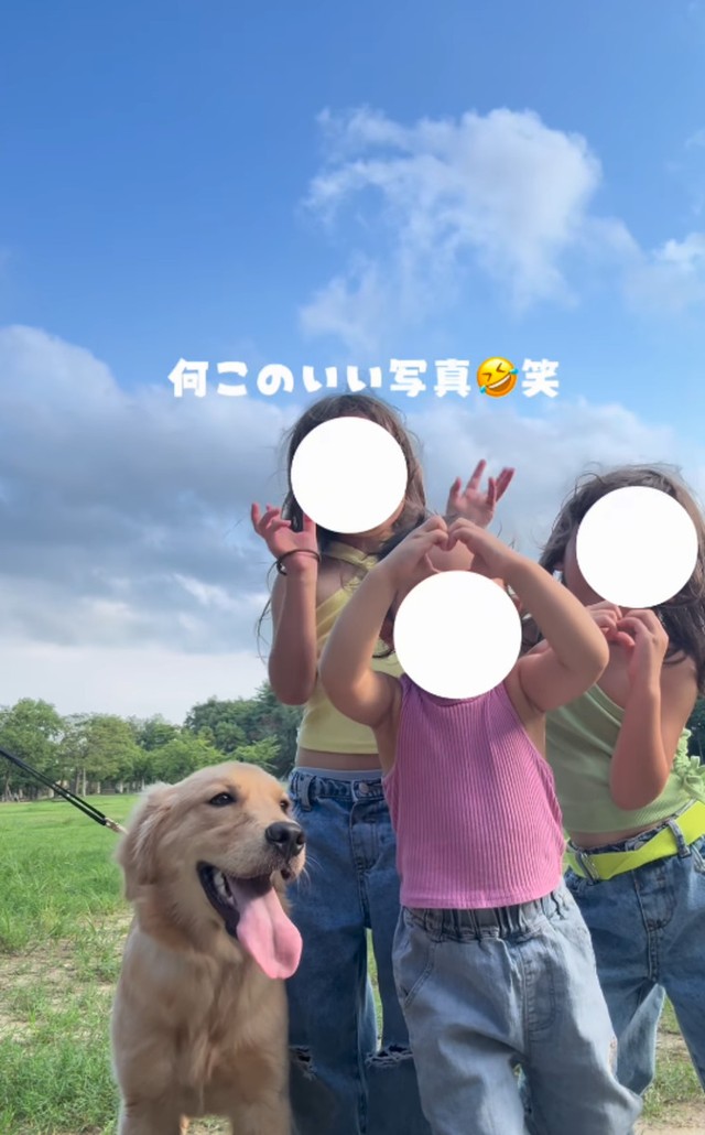 3姉妹とモナちゃん／ともさん（@tomo.home.06）提供