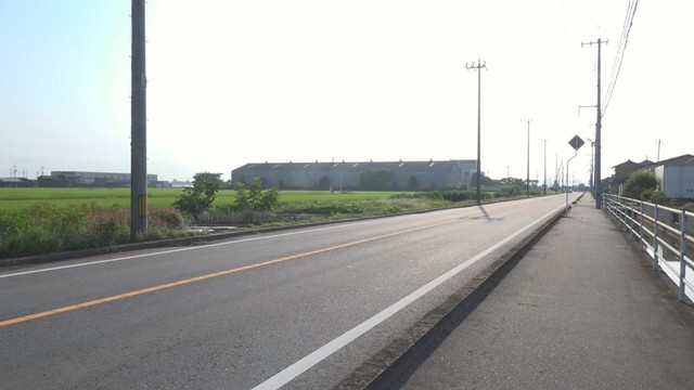 事故があった県道　岡山・南区中畦