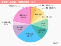 義実家との理想の距離感、「半年に1回帰省」が最多（提供画像）