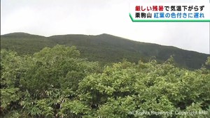 厳しい残暑で木々の色付きに遅れ　宮城・栗駒山