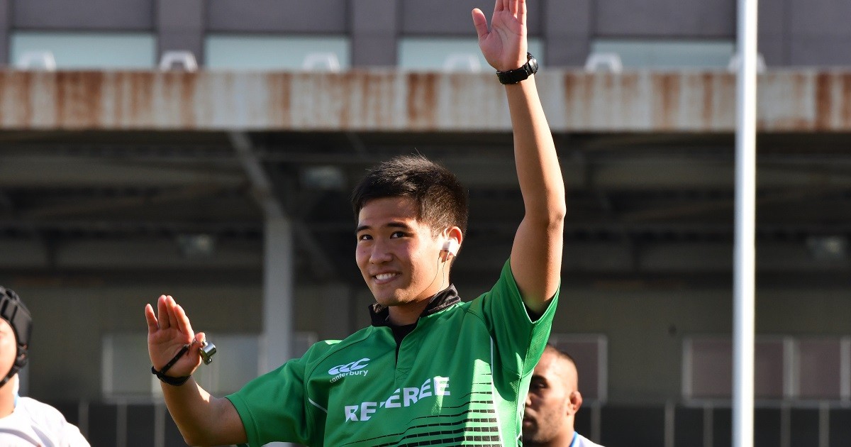 ラグビー - 19歳の古瀬健樹レフリーがトップチャレンジリーグで笛、早