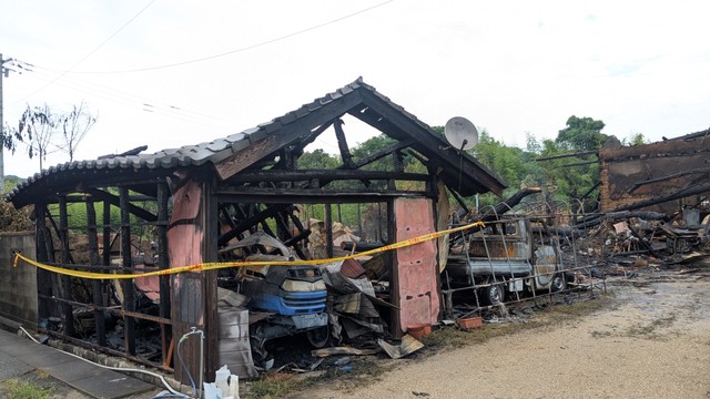 全焼した住宅　三豊市財田町財田上