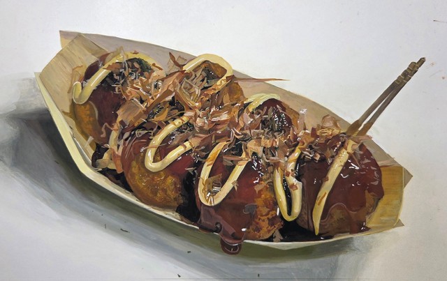 仕上げに青のりとマヨネーズをかけて本当の完成