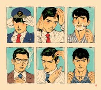 本来描きたかったという制服やスーツを着こなすキャラクター／明星（@myojo_0120）さん提供