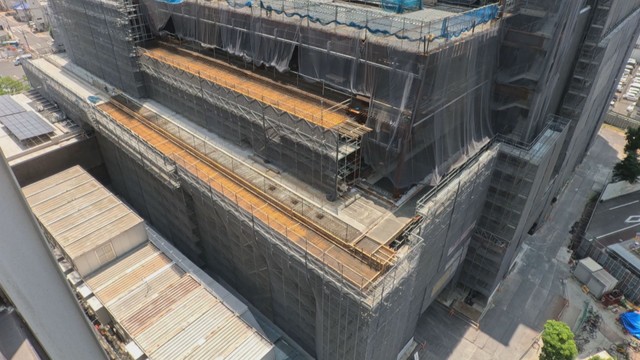 建設中の岡山市新庁舎　岡山・北区