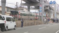 事故があった踏切　岡山・北区　17日午前11時ごろ