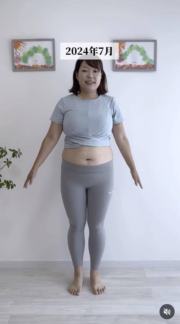 ダイエット開始から1カ月後のなーみんさん／なーみんさん（@nahmin.diet）提供