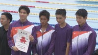 男子4×200mフリーリレーで香川県記録を更新した高松工芸