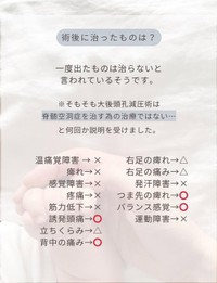 手術後に治ったもの、治らなかったもの。一度出た症状は治らないと言われたという（インスタグラムより）