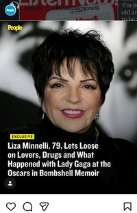 「People」誌に登場したライザ・ミネリ＝ライザ・ミネリのインスタグラム＠officiallizaminnelliより