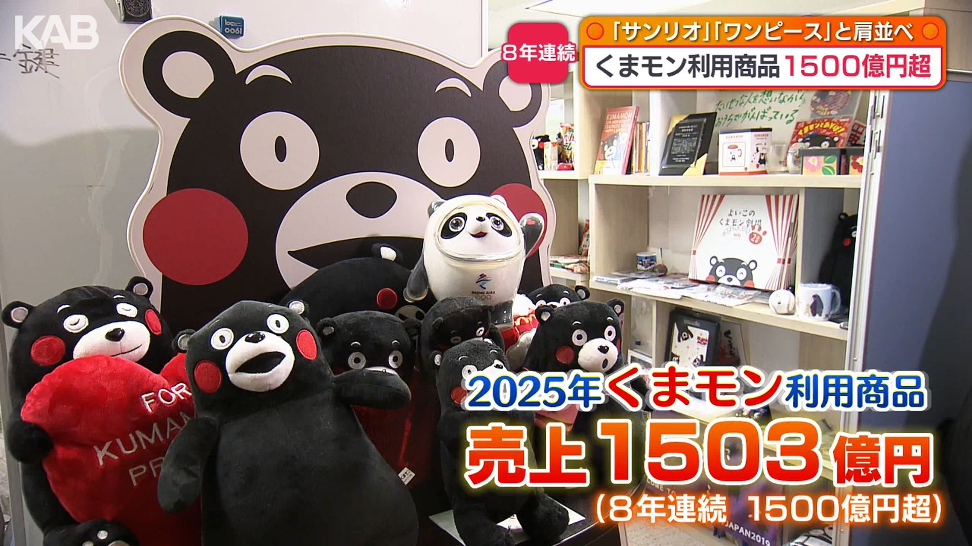 クマもん出品 くまモン関連商品の売り上げ8年連続1500億円超 人気キャラクターと肩