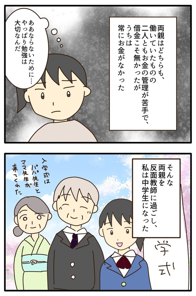 【漫画】『高校への進学を毒親に反対された娘の末路』2（山野しらすさん提供）