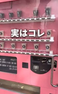 ピンクの自販機…と思いきや ※トンちゃんさんのInstagram動画より抜粋