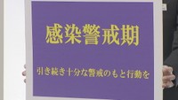県内の新規感染の減少傾向が継続していることや、全国の感染状況などを総合的に判断し「感染警戒期」に引き下げることに
